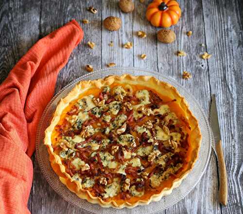 Tarte à la courge bleu et noix