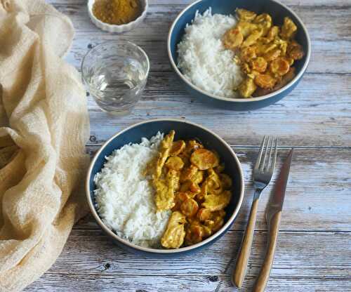 Poulet curry et carottes