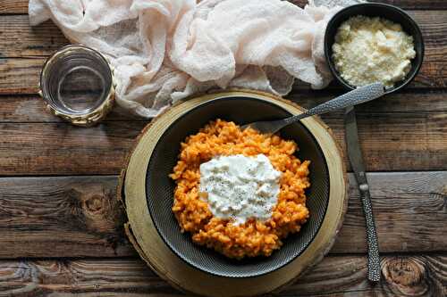 Risotto à la tomate et burrata