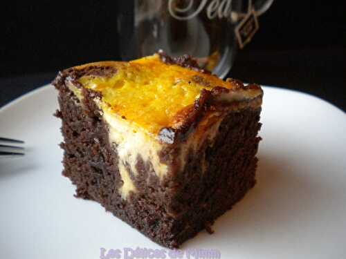 Brownie au chocolat et tourbillon de cheesecake - Les Délices de Mimm