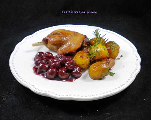 Canard confit aux griottes