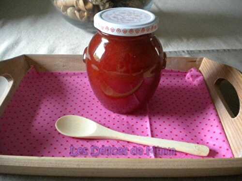 Confiture rhubarbe, fraises, vanille