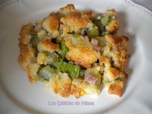 Crumble de courgettes aux lardons et au parmesan