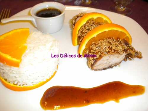 Filet mignon de porc au caramel d'orange