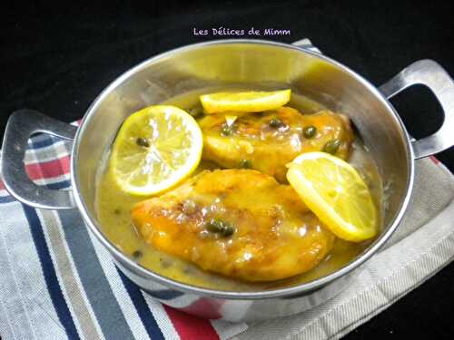 Filets de poulet, sauce au citron et aux câpres