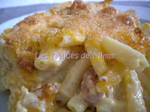 Gratin de macaronis aux lardons