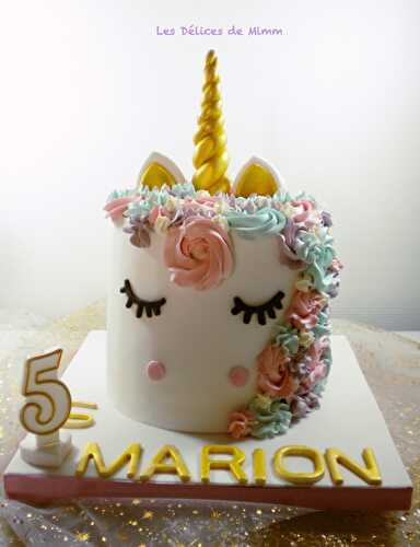 La gâteau licorne de Marion (unicorn cake) - Les Délices de Mimm