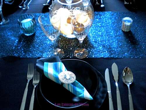Ma table "Blue night" et un menu de fête