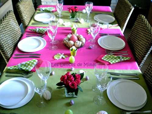 Ma table de Pâques en rose fuchsia et vert, pleine de peps