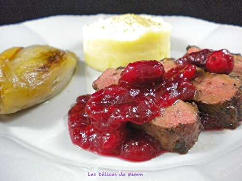 Magret de canard, sauce aux cranberries (ou canneberges)