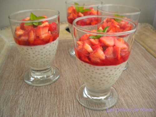 Perles du Japon vanillées et tartare de fraises à la fraise bonbon - Les Délices de Mimm