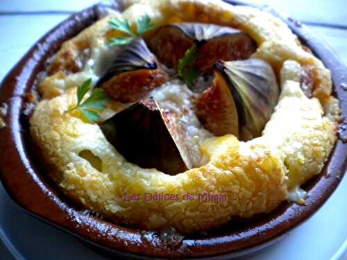 Petits clafoutis au jambon de Bayonne, figues, et Ossau-Iraty