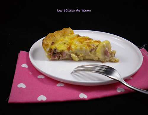 Quiche au camembert, pommes et lardons