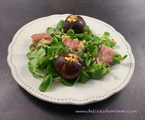 Salade de chèvre chaud aux figues rôties au miel