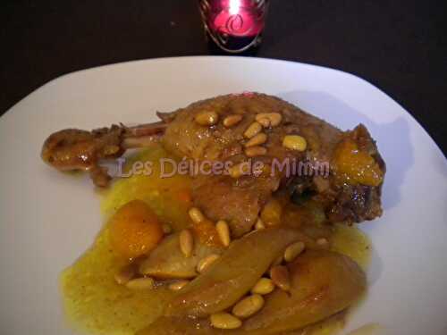 Tajine de canard aux poires et abricots