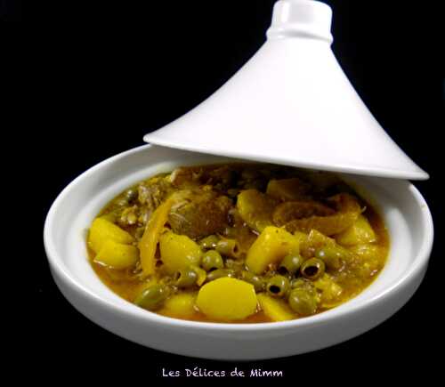 Tajine de poulet aux olives, citron confit et pommes de terre