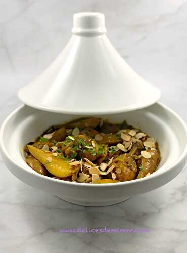 Tajine de poulet aux poires caramélisées