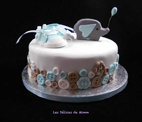 Un sponge cake pour diabétique pour ce baby shower cake