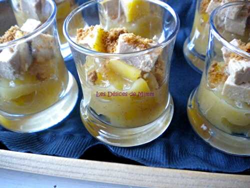 Verrine de foie gras, mangue, rhum et spéculoos