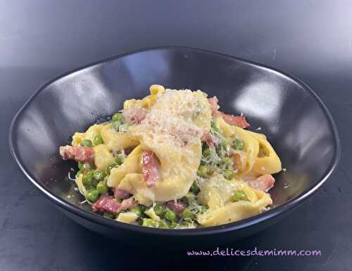 Tortellini aux petits pois et lardons