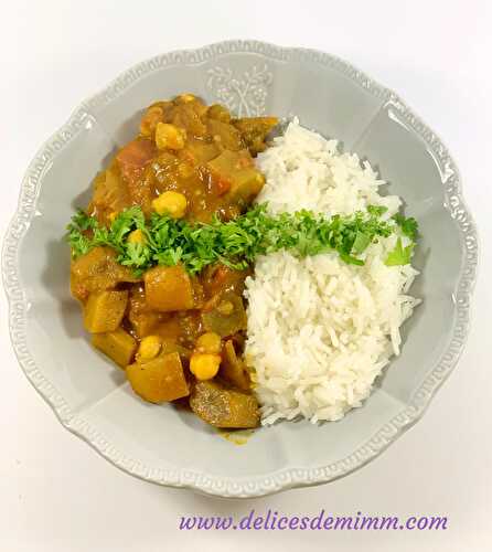 Curry d’aubergines et pois chiches