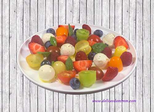 Salade mozza aux fruits d’été