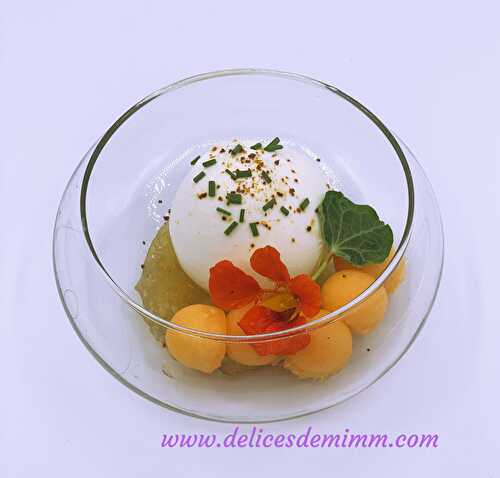 Burrata, melon et confiture de citron