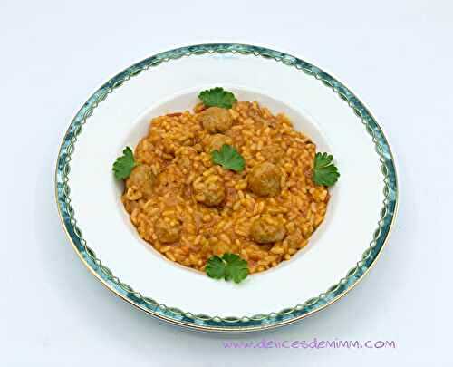 Riz aux petites boulettes de viande comme un risotto…