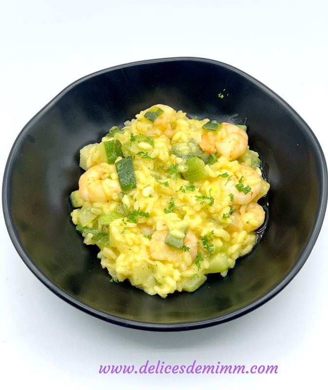 Risotto aux courgettes et crevettes