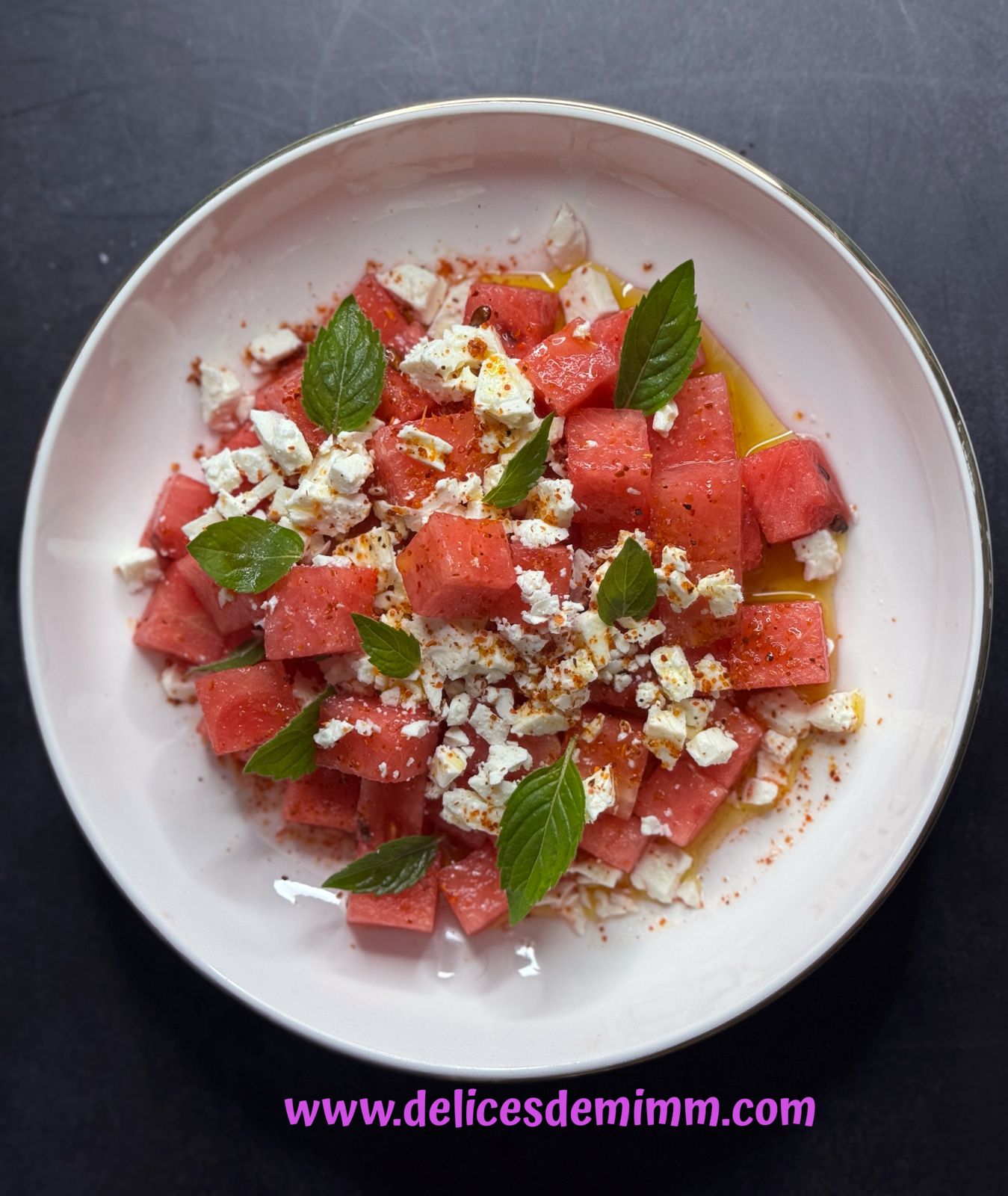 Assiette fraîcheur Pastèque, Feta et épices Tajin