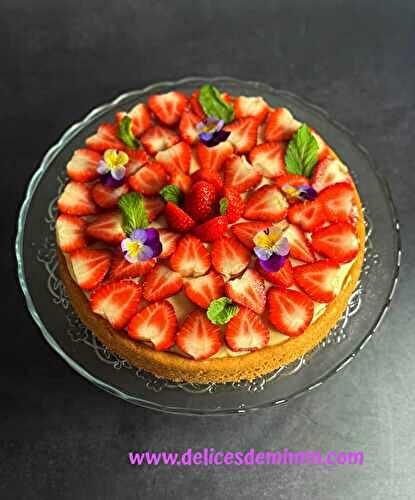 Tarte aux fraises sur sablé breton