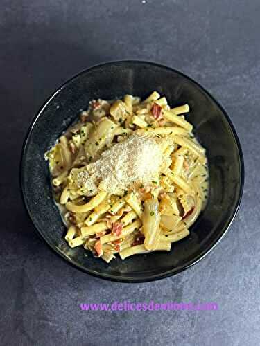 Pâtes à la pancetta et aux chicons
