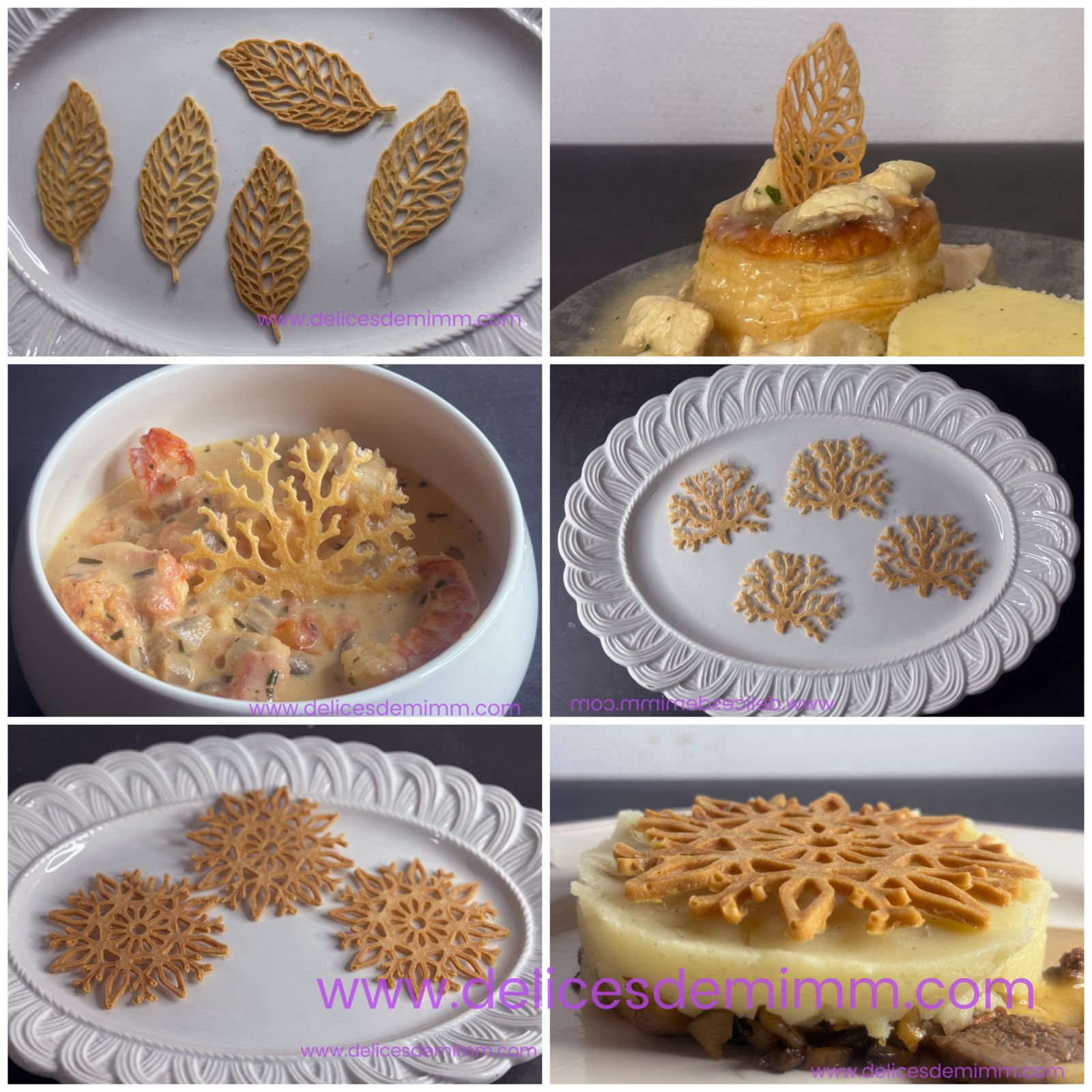 Des tuiles dentelles pour décorer nos plats de fête