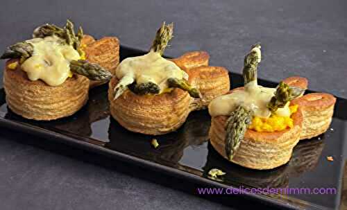 Feuilleté aux asperges, œufs brouillés et sauce béarnaise