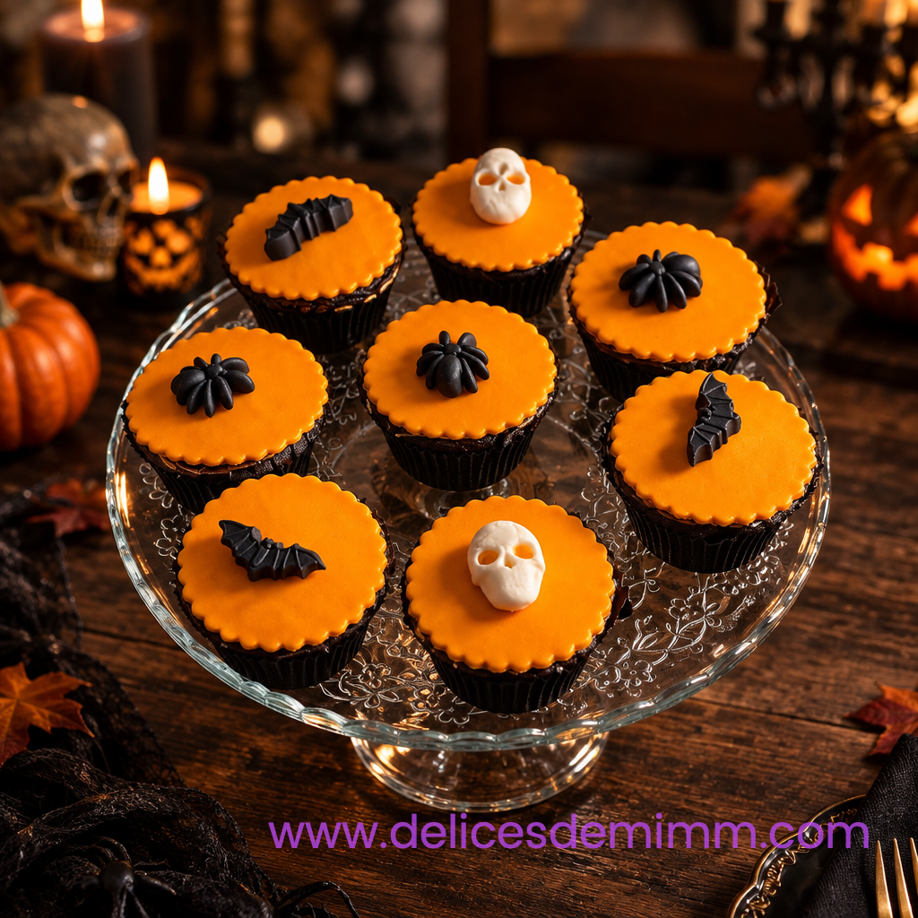 Cupcakes au coeur coulant de Nutella pour Halloween