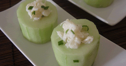 Bouchées de concombre au crabe