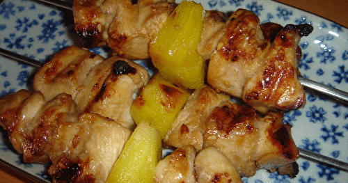 Brochettes de poulet au miel