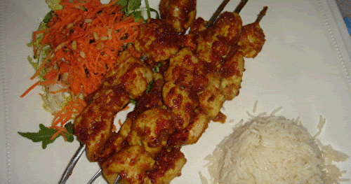 Brochettes de poulet satay