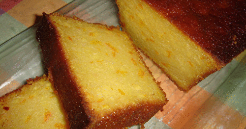 Cake à l'orange, huile d'olive et safran