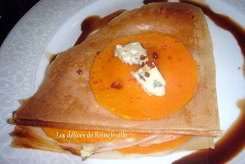 Croustillant de courge au bleu d'Auvergne