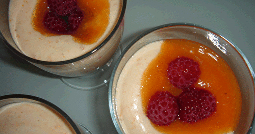 Mousse d'abricots aux framboises