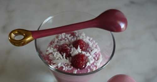 Mousse framboises-coco-tofu soyeux