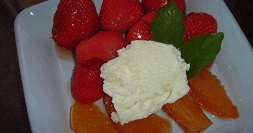 Rafraichi de fraises gariguettes et d'oranges à la grenadine