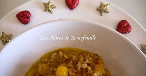 "Risotto" de petit épeautre, potimarron et carottes