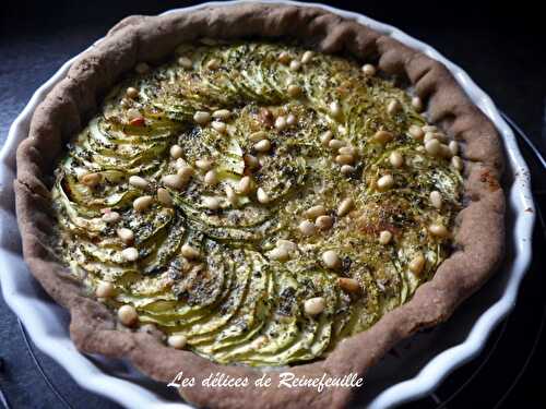 Tarte courgette-pignons