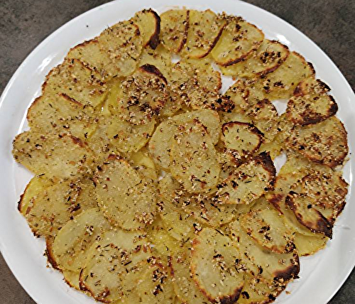 Tarte de rondelles de pommes de terre au parmesan végétal