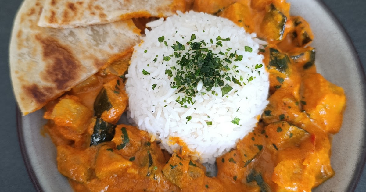 Curry de courgettes au "chorizo" et lait de coco
