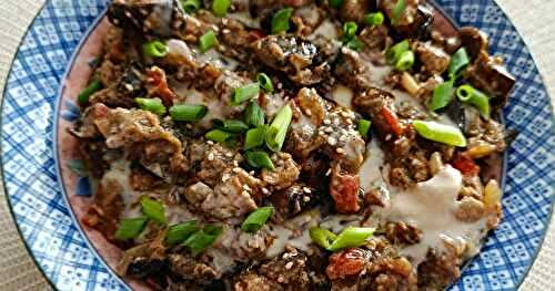 Salade d'aubergines tahini-mélasse de grenade
