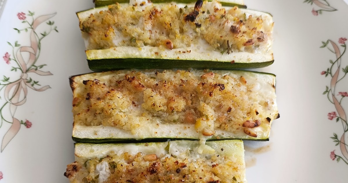 Courgettes farcies au boulgour et au citron confit