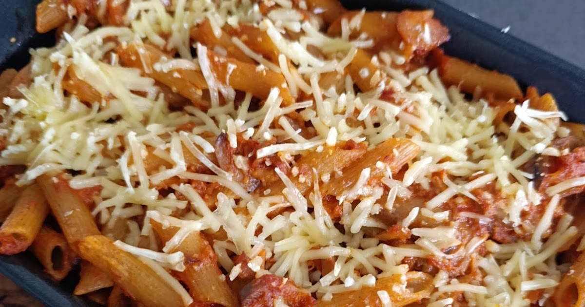 Pennes aux champignons en gratin